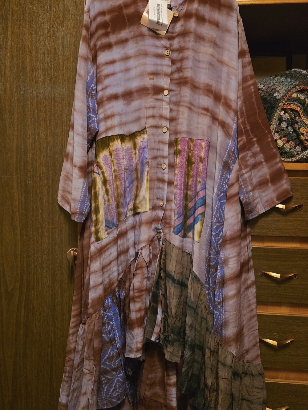 Kantha Bae Boho Tie Dye Crepe Dahlia Duster Dress